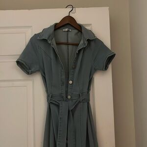 Denim Button-Down Maxi Dress